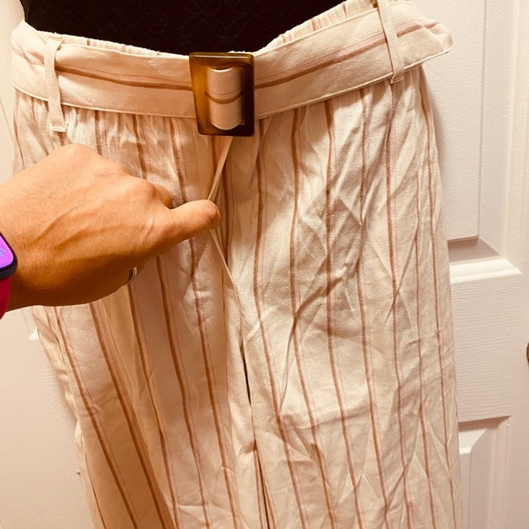 J. Jill Linen Comfy Stretch Striped Peach Pants Size Large - Picture 8 of 9